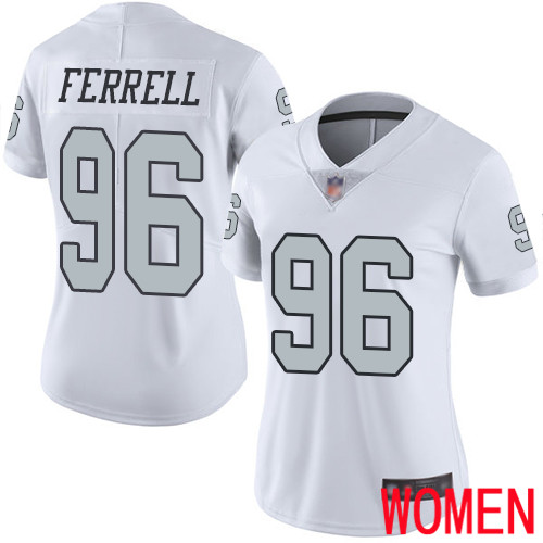 Oakland Raiders Limited White Women Clelin Ferrell Jersey NFL Football #96 Rush Vapor Untouchable Jersey->women nfl jersey->Women Jersey
